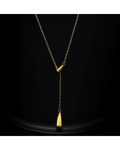 Fashion Plating Stainless Steel Necklaces Water Droplets Titanium Steel Pendant Necklace