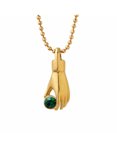 Fashion Inlay Zircon Stainless Steel Necklaces Hand Titanium Steel Pendant Necklace