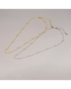 Plain Station Chain Titanium Steel Necklace Plating Stainless Steel Necklace Jewelry For Daily