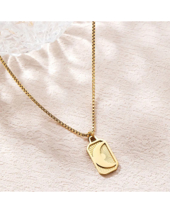 Fashion Plating Stainless Steel Necklaces Moon Titanium Steel Pendant Necklace 