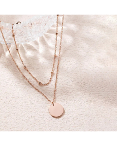 Elegant Plating Stainless Steel Necklaces Round Titanium Steel Layered Necklaces 