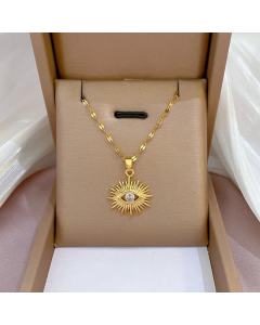 Fashion Plating Zircon Stainless Steel Necklaces Devil'S Eye Titanium Steel Necklace 