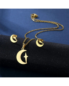 Simple Style Polishing Stainless Steel Necklaces Star Moon Butterfly Stainless Steel Pendant Necklace