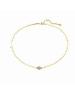 Novelty Eye Stainless Steel Necklace Inlaid Zircon Stainless Steel Necklaces