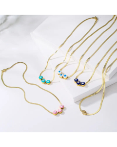 Novelty Eye Stainless Steel Necklace Inlaid Zircon Stainless Steel Necklaces