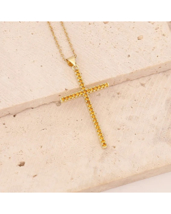 Fashion Inlay Zircon Stainless Steel Necklaces Cross Stainless Steel Copper Pendant Necklace 