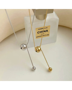 Simple Style Ball Stainless Steel Pendant Necklace Plating Stainless Steel Necklaces