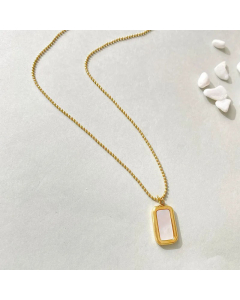 Simple Style Square Stainless Steel Necklace Plating Shell Stainless Steel Necklaces