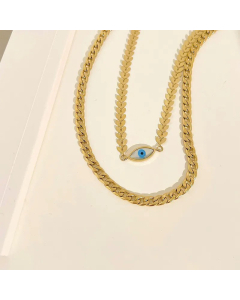 Fashion Plating Stainless Steel Necklaces Devil's Eye Stainless Steel Necklace Fine Wholesale