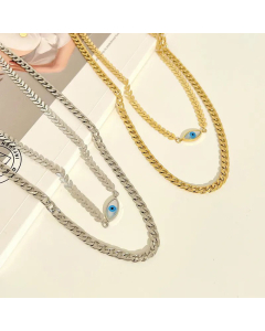 Fashion Plating Stainless Steel Necklaces Devil's Eye Stainless Steel Necklace Fine Wholesale