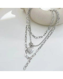 Luxurious Plating Stainless Steel Necklaces Heart Shape Stainless Steel Necklace 