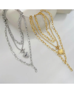 Luxurious Plating Stainless Steel Necklaces Heart Shape Stainless Steel Necklace 