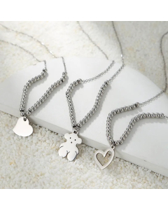 Fashion Heart Bear Stainless Steel Necklace Polishing Good Stainless Steel Necklaces