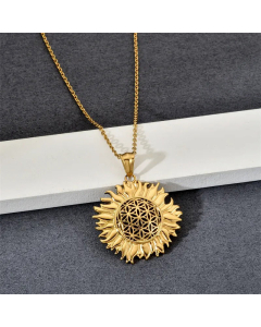 Fashion Plating Stainless Steel Necklaces Sun Stainless Steel Pendant Necklace 