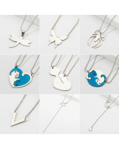 Fashion Insect Heart Shape Stainless Steel Pendant Necklace Couple Chain Stainless Steel Necklaces