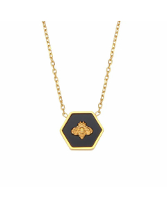 Cute Bee Stainless Steel Necklace Plating Hexagon Stainless Steel Necklaces
