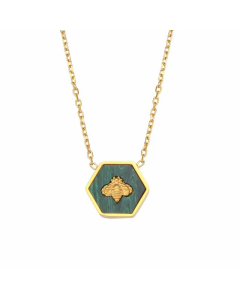 Cute Bee Stainless Steel Necklace Plating Hexagon Stainless Steel Necklaces