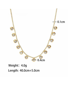 Fine Quality Inlaid Zircon Stainless Steel Necklace Plating Stainless Steel Necklaces