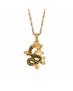 Fashion Plating Inlay Zircon Stainless Steel Necklaces Dragon Stainless Steel Pendant Necklace 