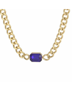 Fashion Geometric Square Titanium Steel Necklace Inlay Rhinestone Stainless Steel Necklaces