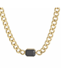 Fashion Geometric Square Titanium Steel Necklace Inlay Rhinestone Stainless Steel Necklaces