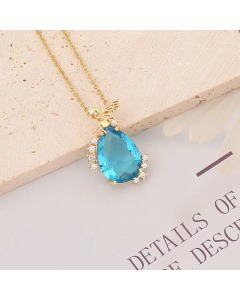 Fashion Water Droplets Stainless Steel Necklace Angel Inlaid Zircon Stainless Steel Necklaces