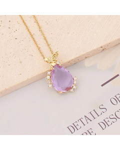 Fashion Water Droplets Stainless Steel Necklace Angel Inlaid Zircon Stainless Steel Necklaces