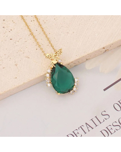 Fashion Water Droplets Stainless Steel Necklace Angel Inlaid Zircon Stainless Steel Necklaces