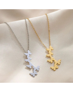 Fashion Butterfly Stainless Steel Necklace Plating Stainless Steel Necklaces Fine Quality