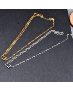 Classic Style Layered Plating Stainless Steel Necklaces U-Shaped Titanium Steel Pendant Necklace 