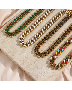 Vintage Style Curby Chain Stainless Steel Necklace Plating Stainless Steel Necklaces