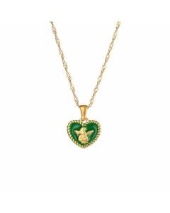 Fashion Plating Stainless Steel Necklaces Heart Shaped Stainless Steel Pendant Necklace 
