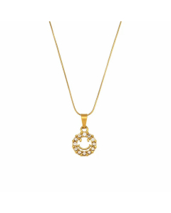 Fashion Hollow Smiley Face Stainless Steel Pendant Necklace Plating Zircon Stainless Steel Necklaces