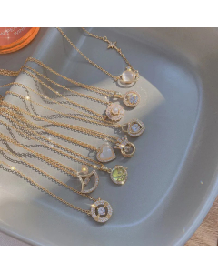 Elegant Heart Star Pearl Titanium Steel Necklace Plating Zircon Stainless Steel Necklaces