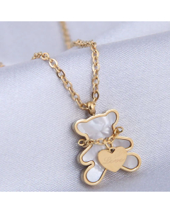 Classic Style Bear Titanium Steel Necklace Stainless Steel Necklaces Colorza