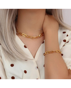 Solid Color Clip Chain Stainless Steel Necklace Plating Bracelet Fine Jewelry