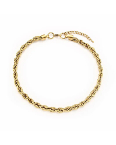 8mm Thick Hemp Flowers Chain Necklace Twist Plating Stainless Steel Necklace