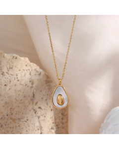 Lady Avocado Stainless Steel Necklace Inlay Shell Stainless Steel Necklaces