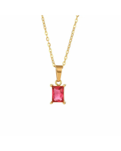 Plating Zircon Stainless Steel Necklaces Glam Square Stainless Steel Necklace Fine
