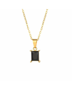 Plating Zircon Stainless Steel Necklaces Glam Square Stainless Steel Necklace Fine
