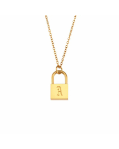 Fashion Lock With Letter Stainless Steel Necklace Plating Stainless Steel Necklaces