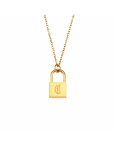 Fashion Lock With Letter Stainless Steel Necklace Plating Stainless Steel Necklaces