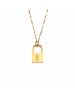 Fashion Lock With Letter Stainless Steel Necklace Plating Stainless Steel Necklaces