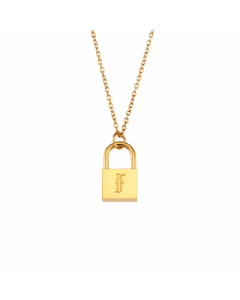 Fashion Lock With Letter Stainless Steel Necklace Plating Stainless Steel Necklaces