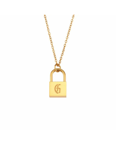 Fashion Lock With Letter Stainless Steel Necklace Plating Stainless Steel Necklaces