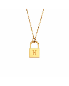 Fashion Lock With Letter Stainless Steel Necklace Plating Stainless Steel Necklaces