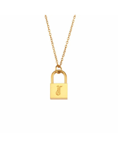 Fashion Lock With Letter Stainless Steel Necklace Plating Stainless Steel Necklaces