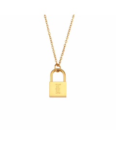 Fashion Lock With Letter Stainless Steel Necklace Plating Stainless Steel Necklaces