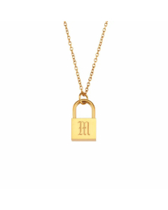 Fashion Lock With Letter Stainless Steel Necklace Plating Stainless Steel Necklaces