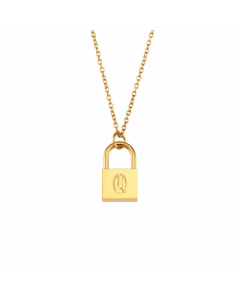 Fashion Lock With Letter Stainless Steel Necklace Plating Stainless Steel Necklaces